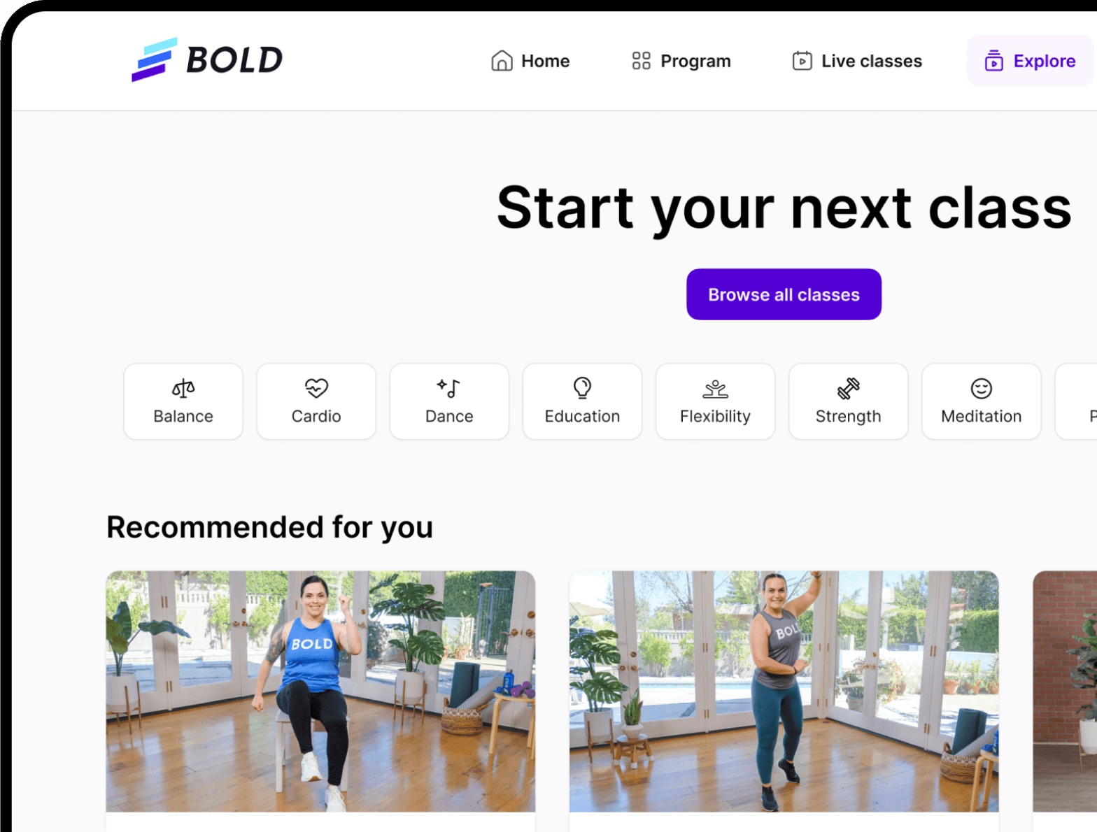 Screenshot of Bold Explore